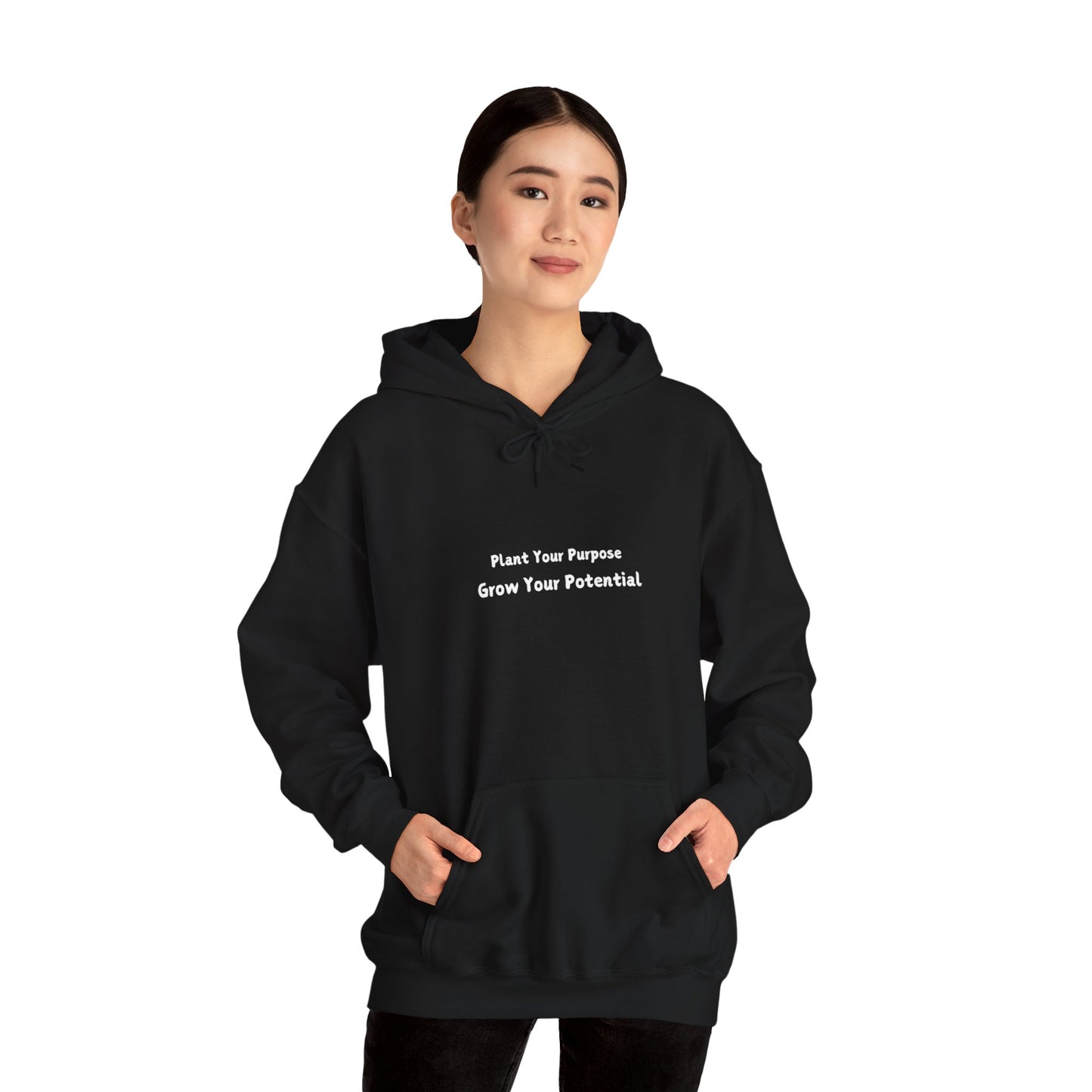 Inspirational Unisex Hooded Sweatshirt - 'Plant Your Purpose, Grow Your Potential'